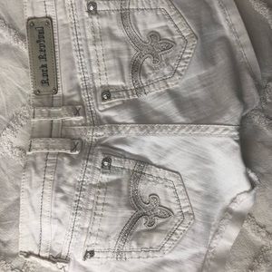 Rock Revival white denim shorts